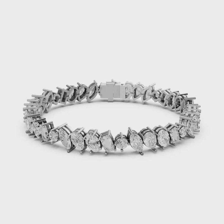 Tennisarmband met Fancy Cut Mix Diamonds - 18K Goud - 12,72 ct