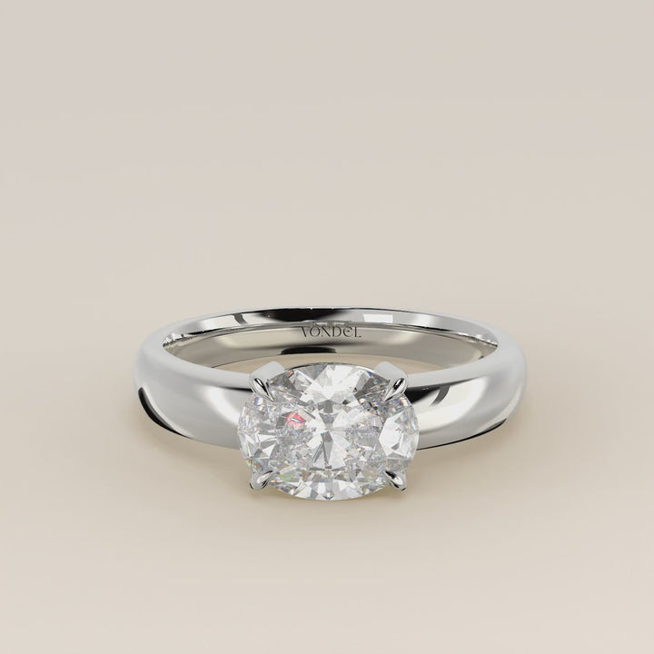 Joan - Oval East to West Lab Grown Diamond Ring with Wide Band