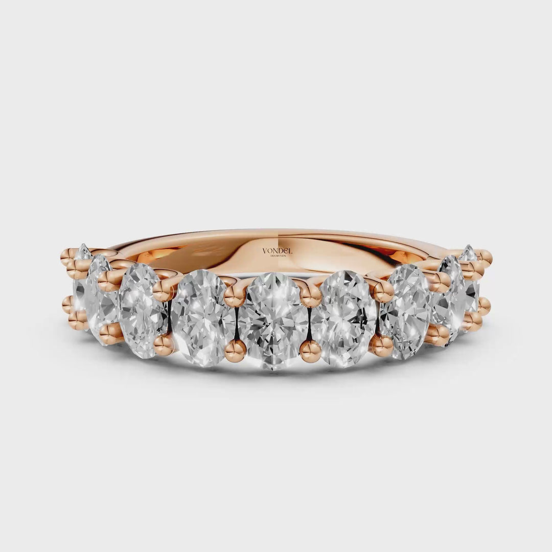 Oval half eternity Ring, U zetting - 2,30 ct