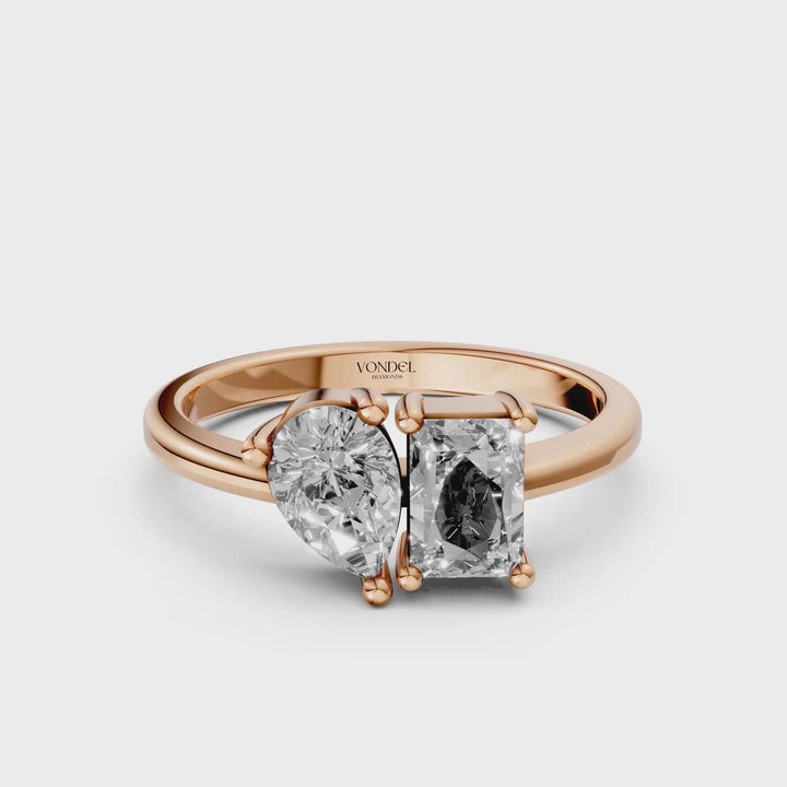 Toi et Moi Ring Radiant Pear - 1,0 ct