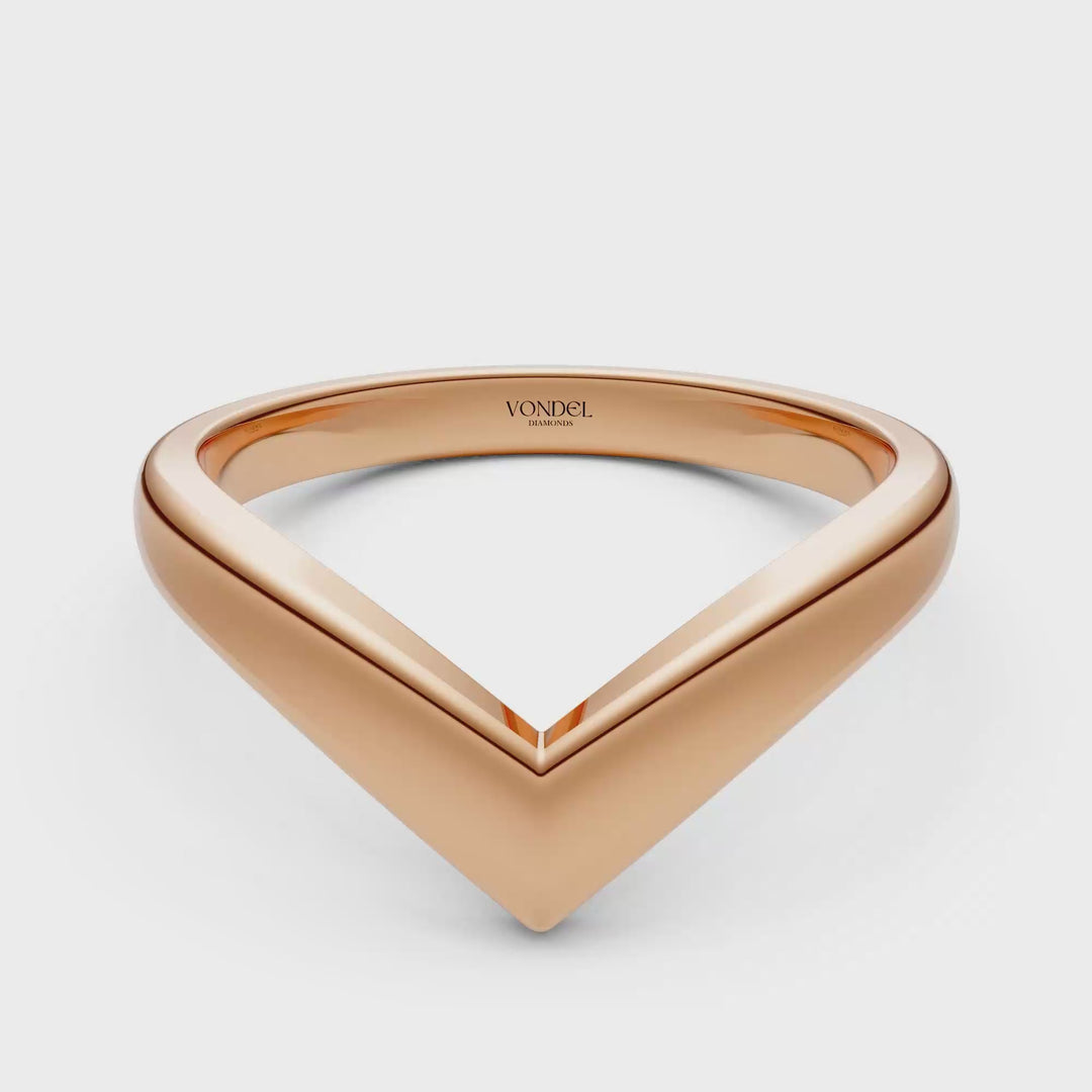 V-Vormige Brede Ring - 18K Geelgoud