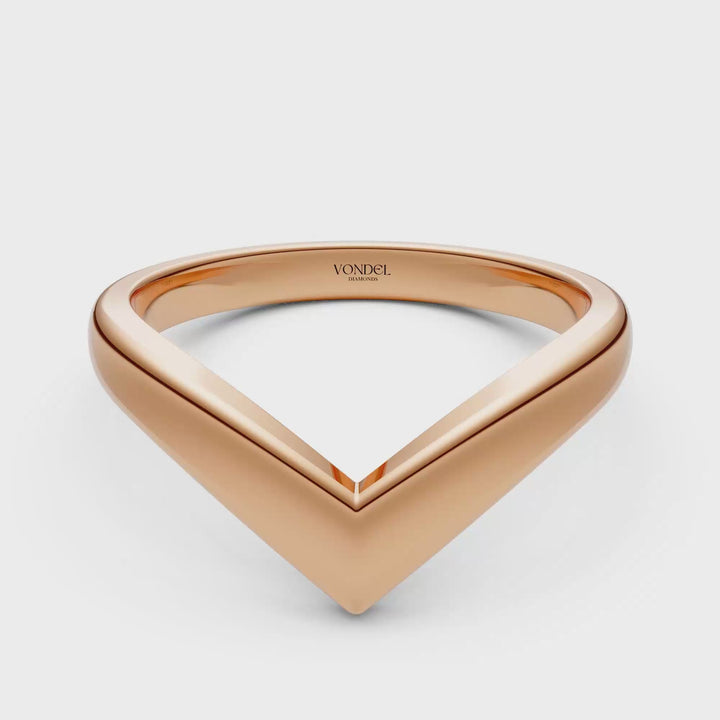 V-Vormige Brede Ring - 18K Geelgoud