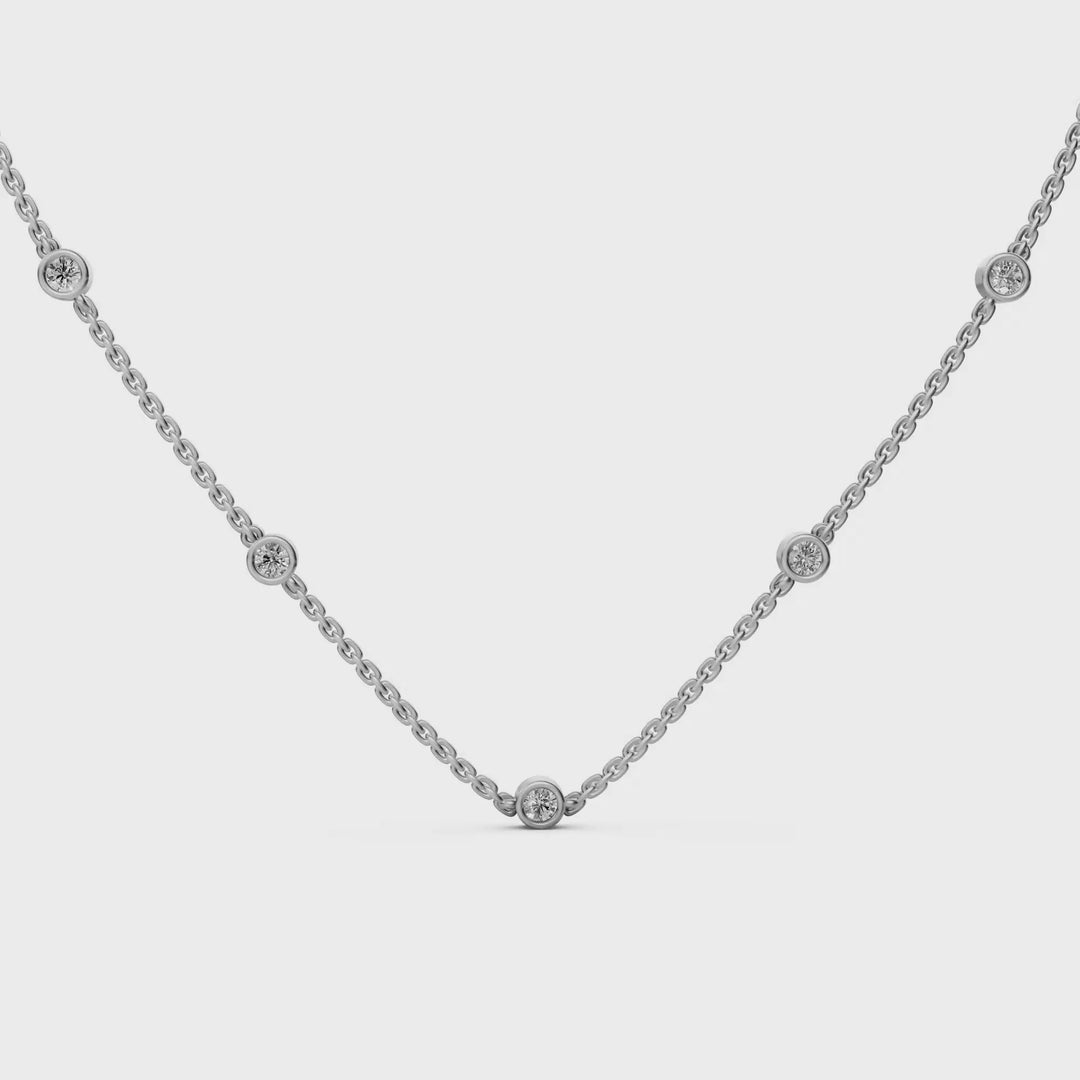 Diamant Station Collier - 18K Goud