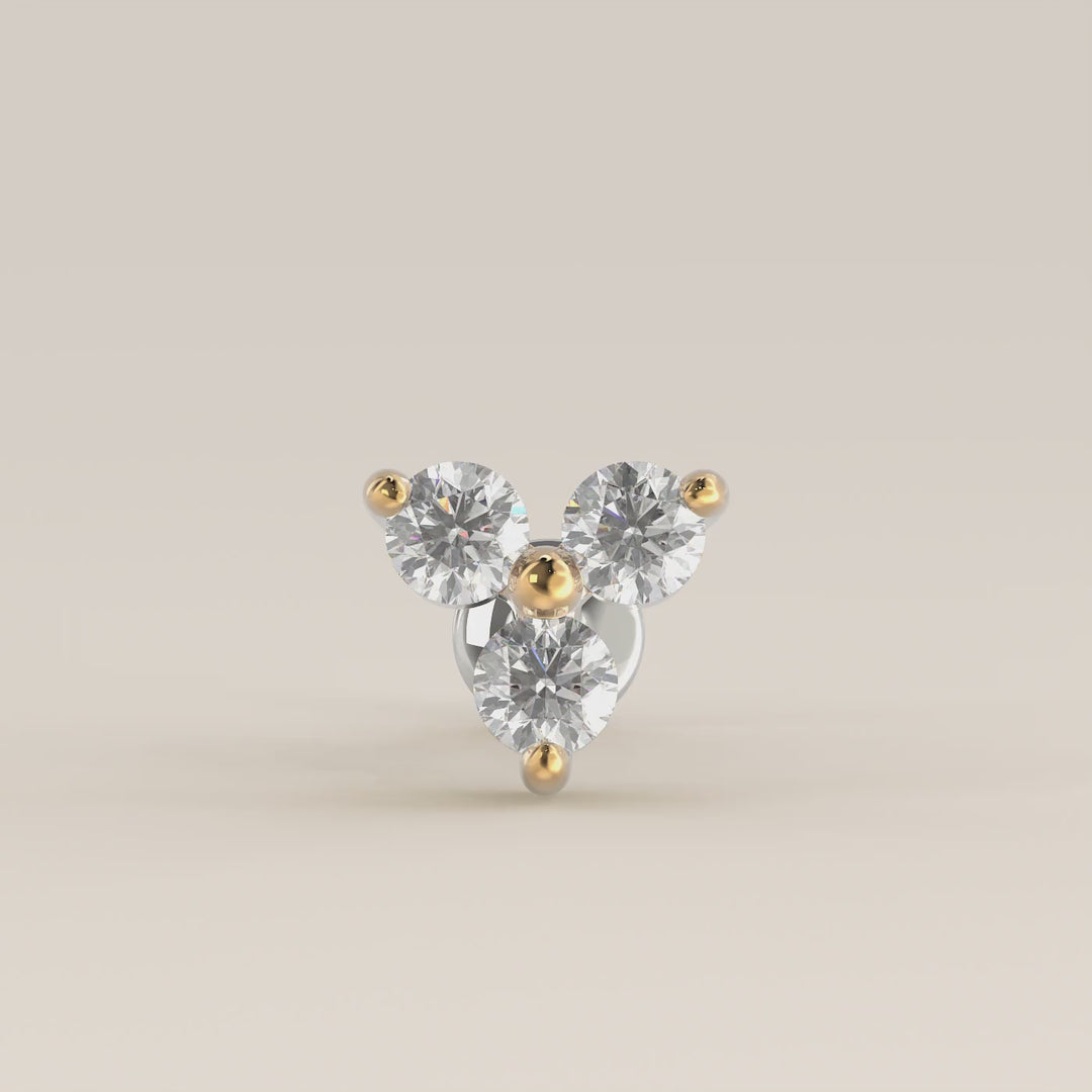 Luminous Trio Lab Grown Diamond Piercing