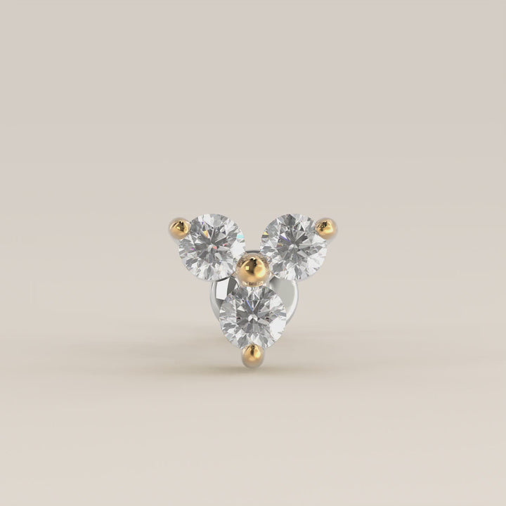 Luminous Trio Lab Grown Diamond Piercing