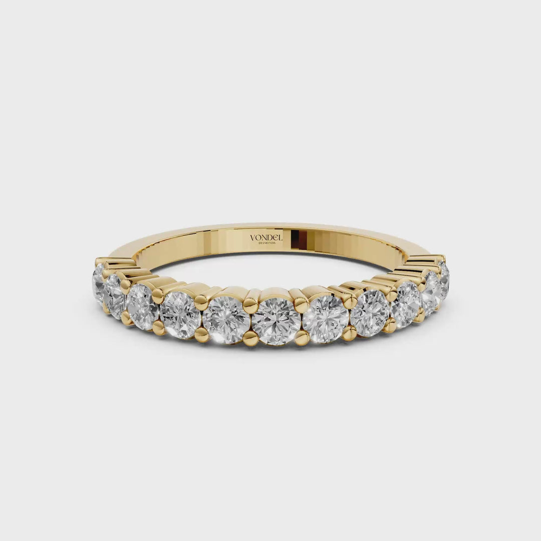 Diamanten Rijring half gezet gedeelde zetting - 18K Geelgoud - 0.76 ct