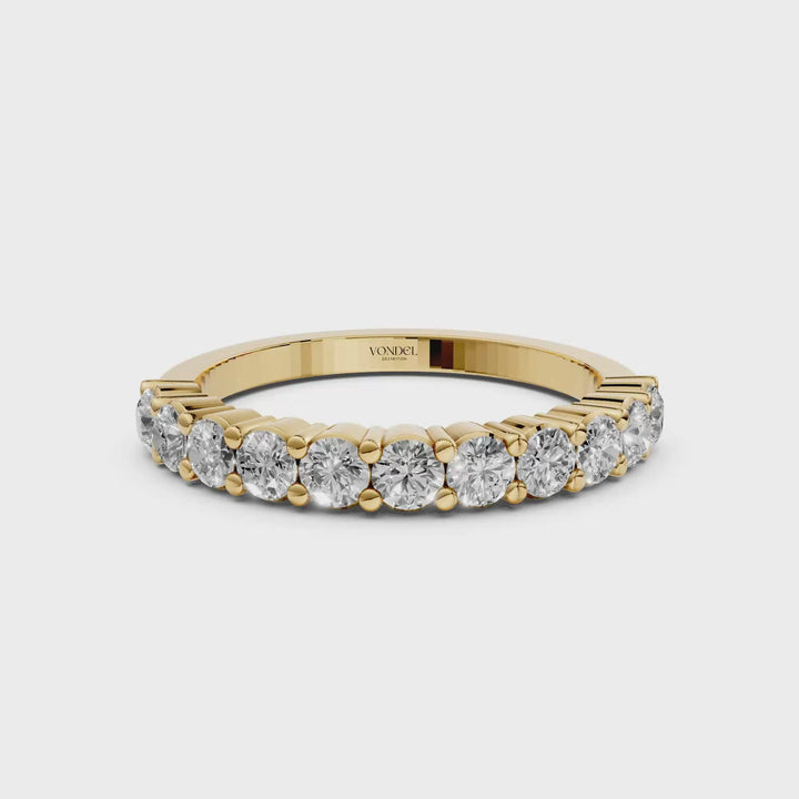 Diamanten Rijring half gezet gedeelde zetting - 18K Geelgoud - 0.76 ct