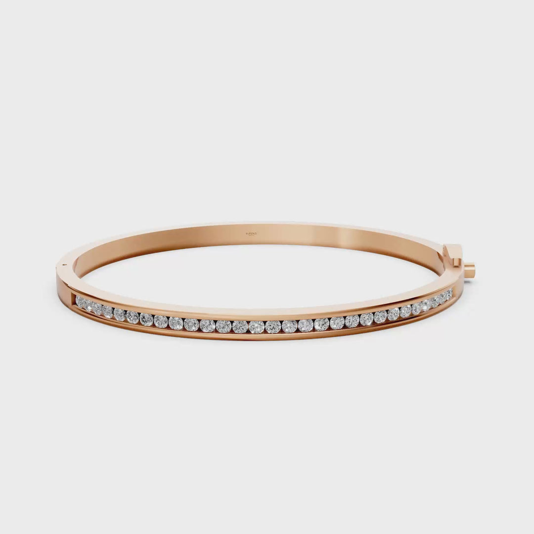 Bangle met Diamanten Channelzetting Slim - 18k Geelgoud - 1,43 ct