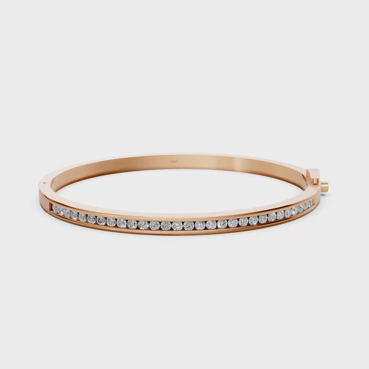 Bangle met Diamanten Channelzetting Slim - 18k Geelgoud - 1,43 ct