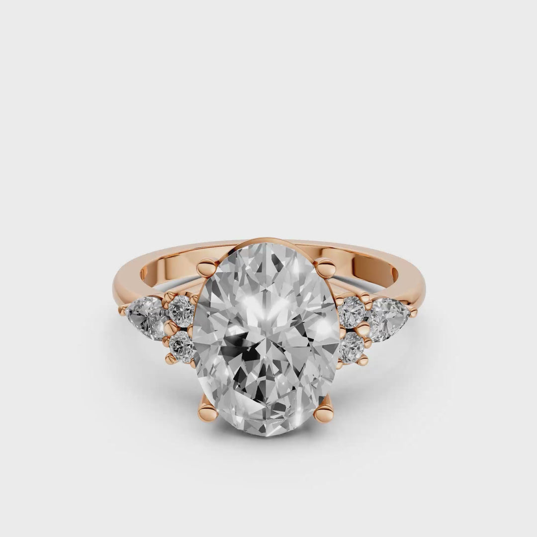 Oval Cluster Diamant Ring