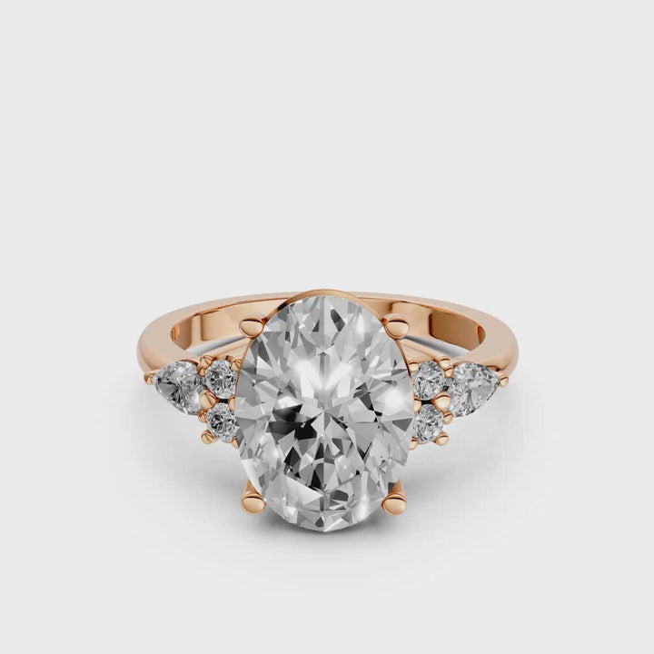 Oval Cluster Diamant Ring