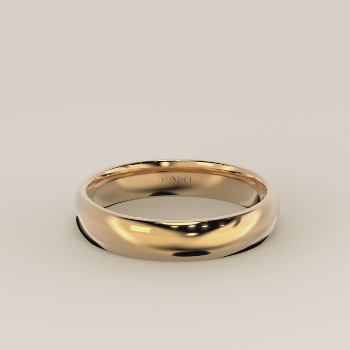 Trouwring man plain band 4mm, geelgoud