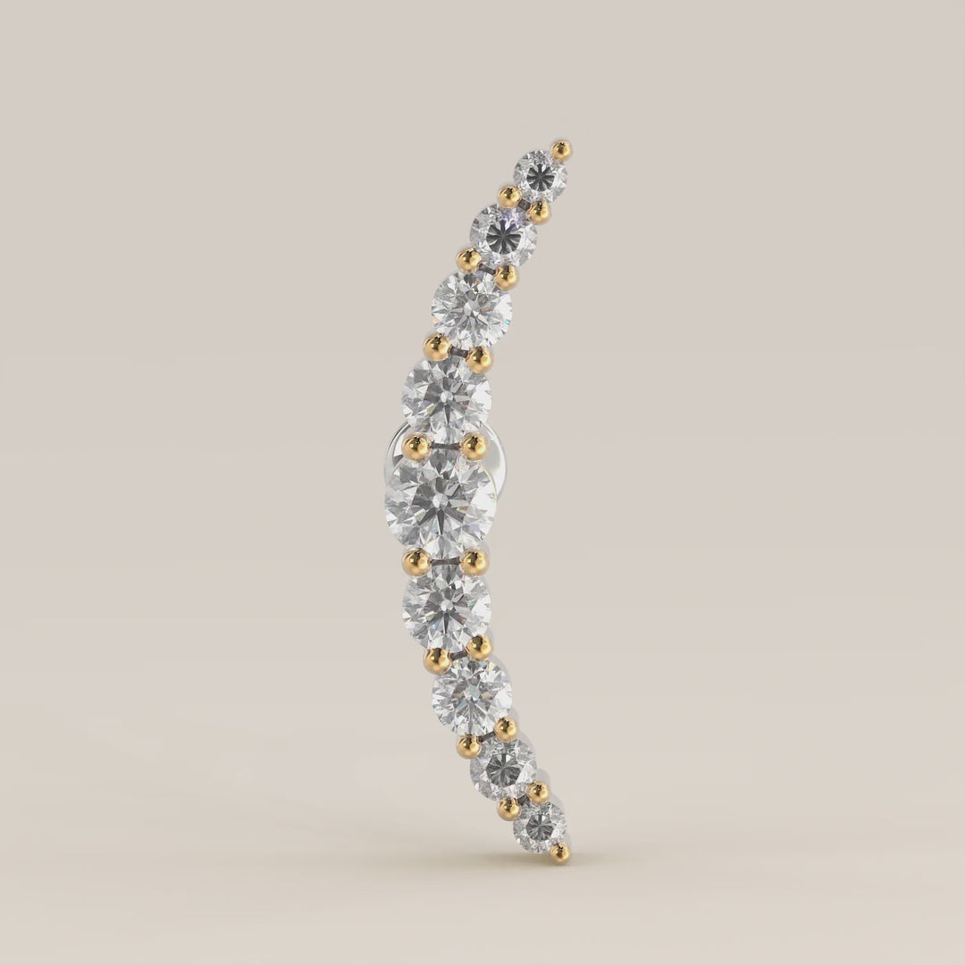 Celestial Curve Big Lab Grown Diamond Piercing