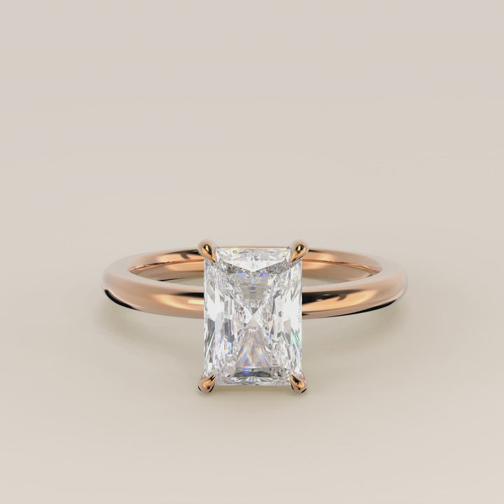 Verlovingsring radiant lab grown diamant, rosegoud