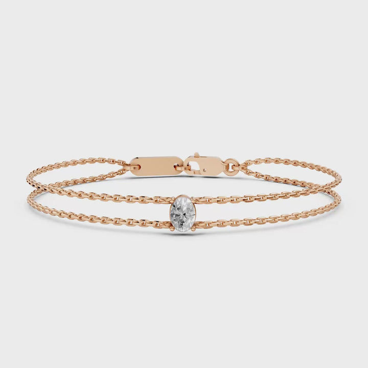 Oval Diamant Armband Fijne Ketting - 0,25 ct