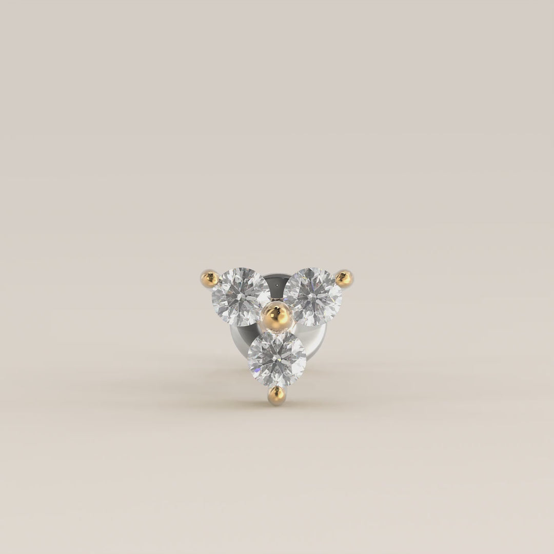 Luminous Trio Lab Grown Diamond Piercing