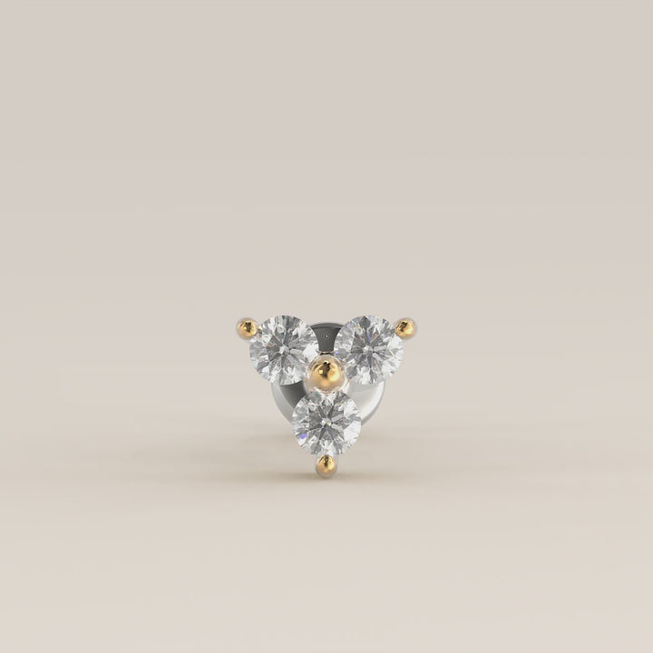 Luminous Trio Lab Grown Diamond Piercing
