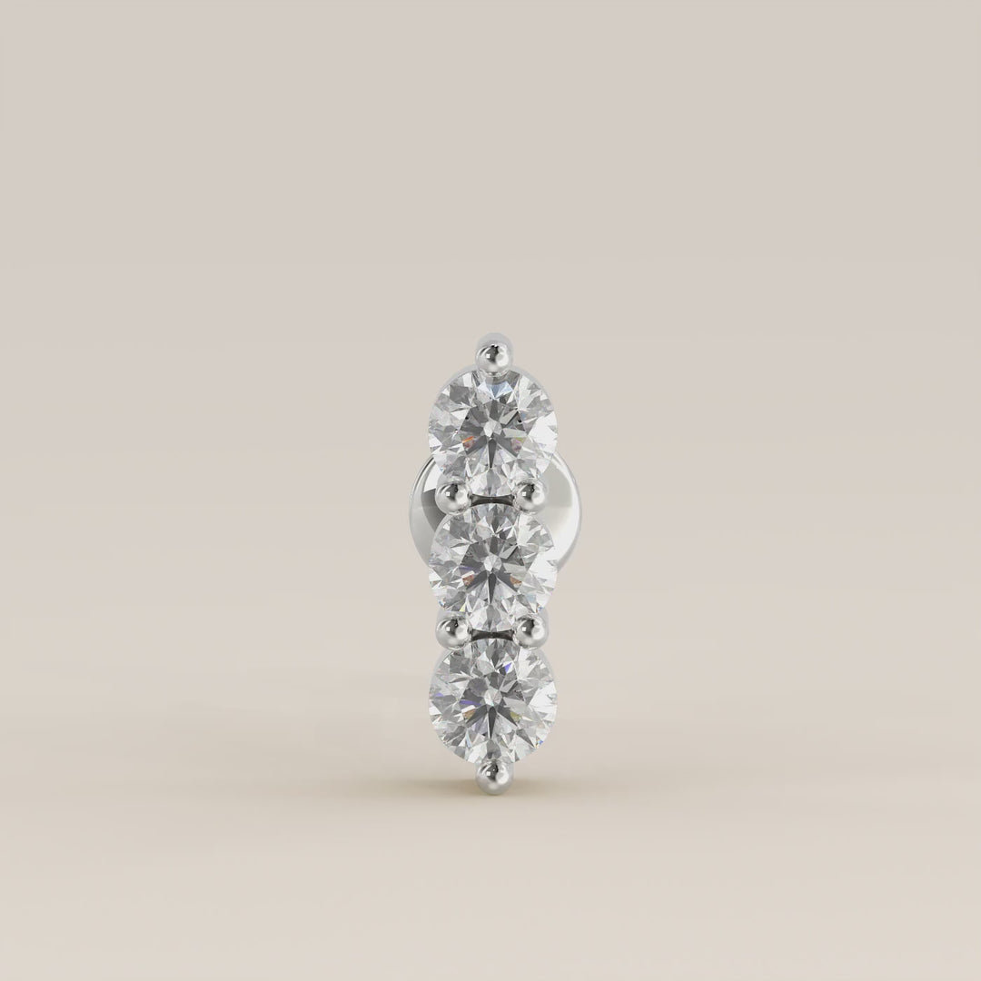 Luminous Triple Lab Grown Diamond Piercing