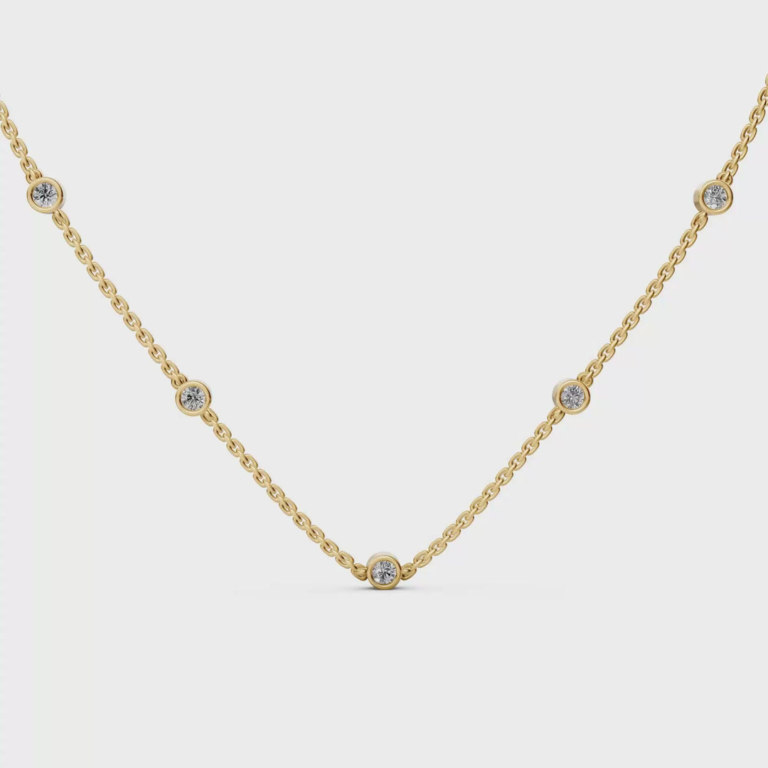 Diamant Station Collier - 18K Goud