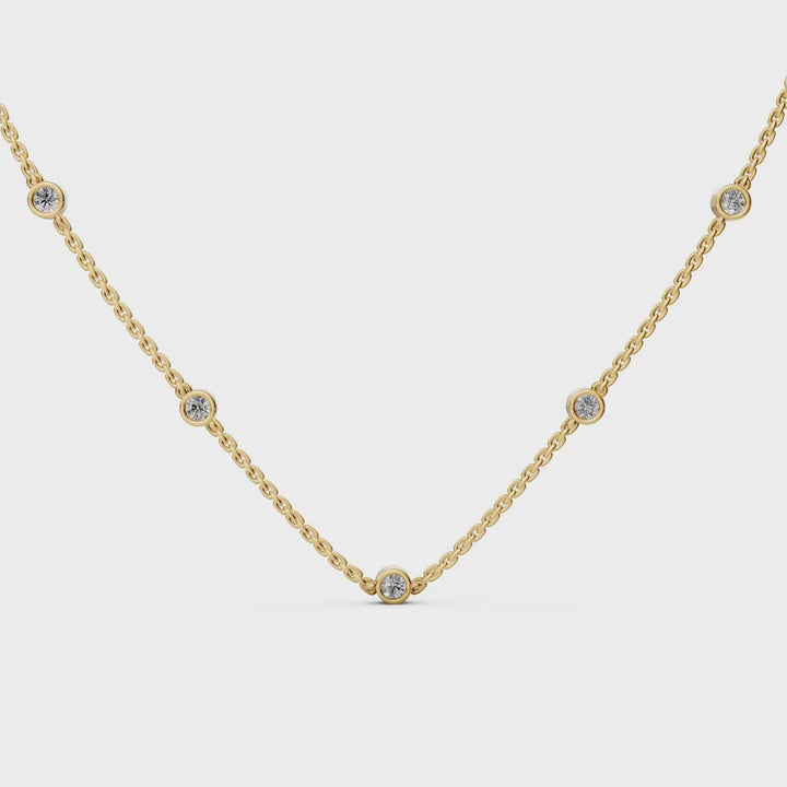 Diamant Station Collier - 18K Goud