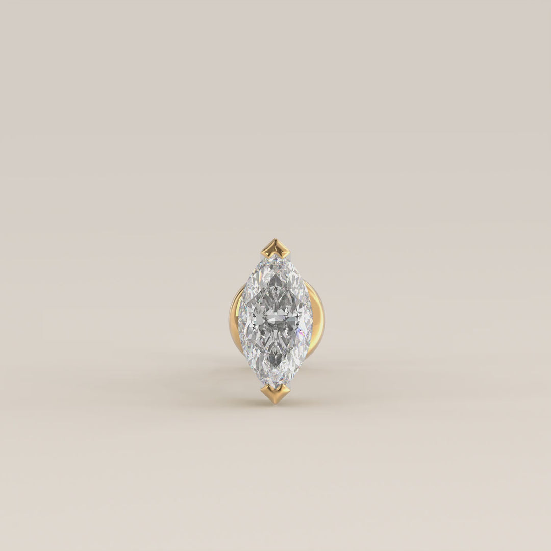 Signature Marquise Envelope Prong Lab Grown Diamond Piercing