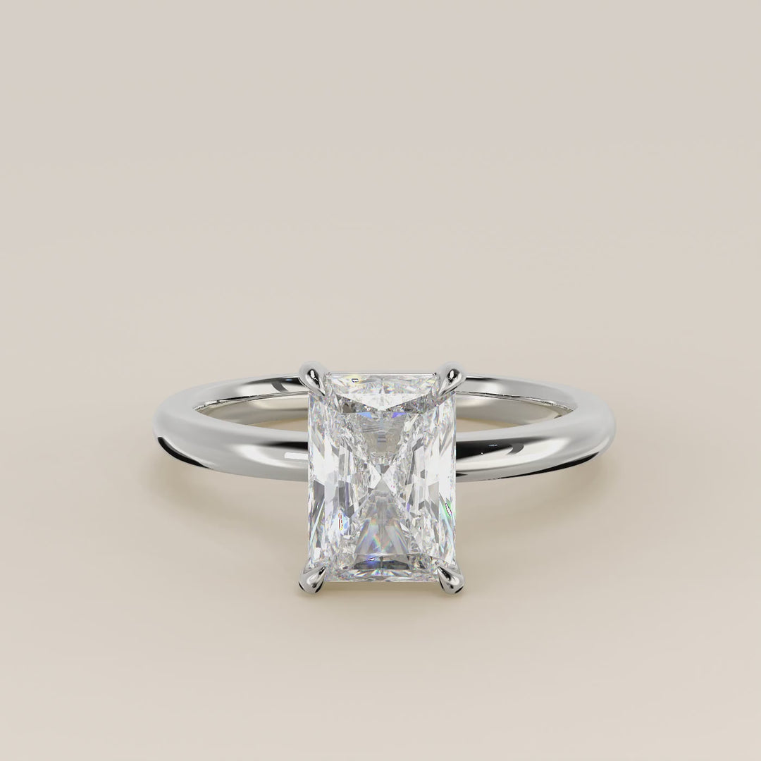 Verlovingsring radiant lab grown diamant, witgoud