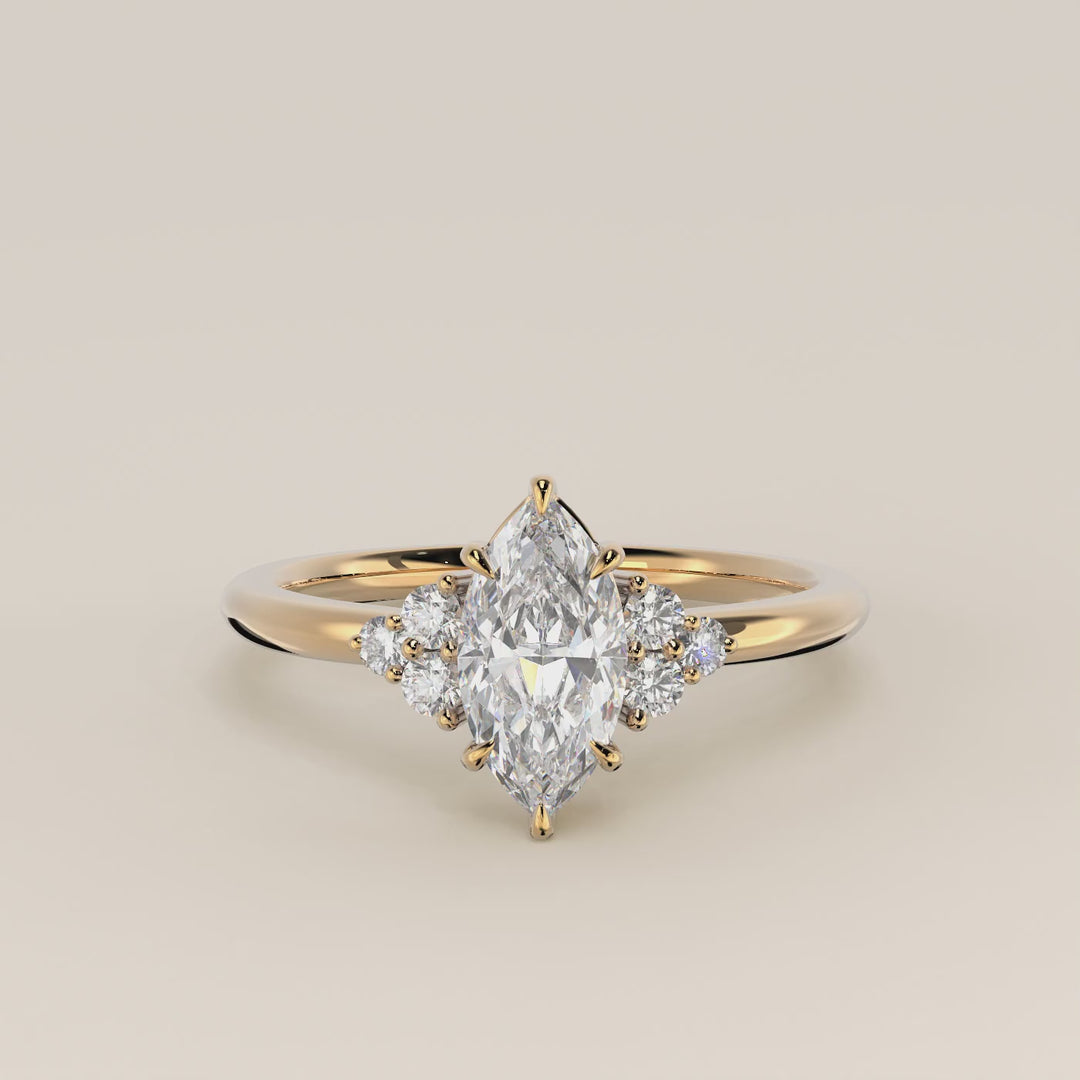 Cindy - Marquise Trilogy Cluster Lab Grown Diamond Ring with Low Setting