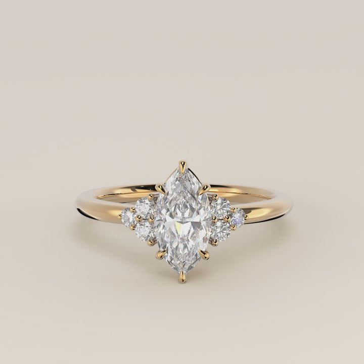 Cindy - Marquise Trilogy Cluster Lab Grown Diamond Ring with Low Setting