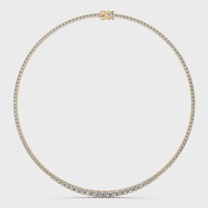 Diamanten Tennis Collier met verloop in diamantgrootte - 18K Goud
