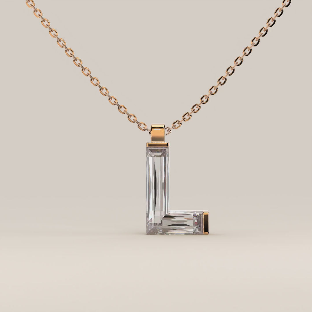 Joy - Lab Grown Diamond Initial Pendant Necklace