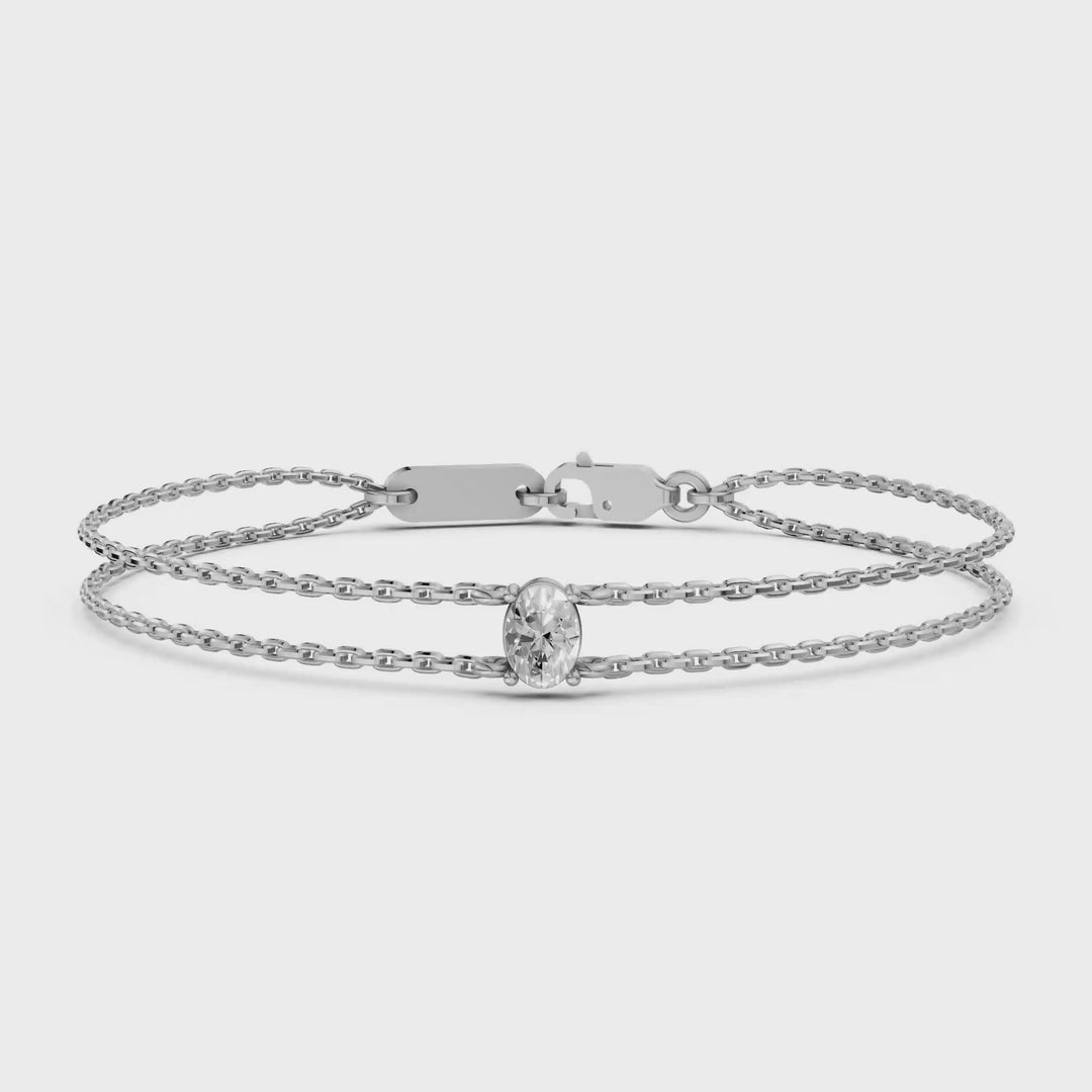 Oval Diamant Armband Fijne Ketting - 0,25 ct