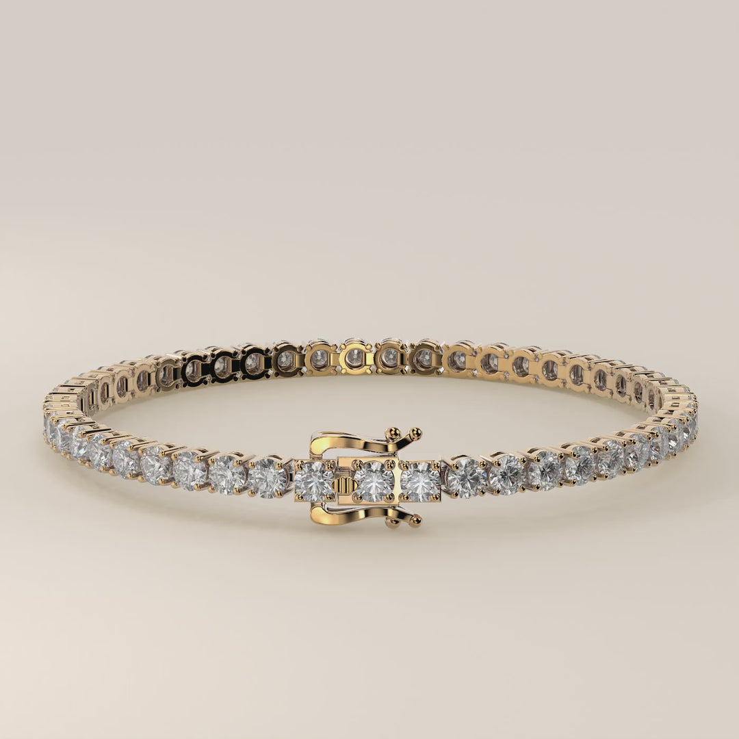 Chris – Auf Lager – Klassisches Tennisarmband mit im Labor gezüchteten Diamanten – 18 Karat Gelbgold