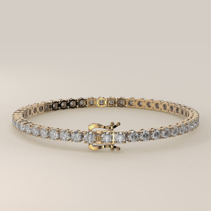 Chris – Auf Lager – Klassisches Tennisarmband mit im Labor gezüchteten Diamanten – 18 Karat Gelbgold