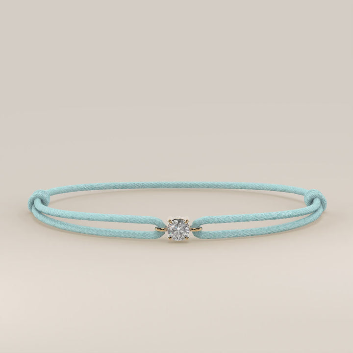 Nora - Round Lab Grown Diamond Pendant Bracelet with Satin Cord