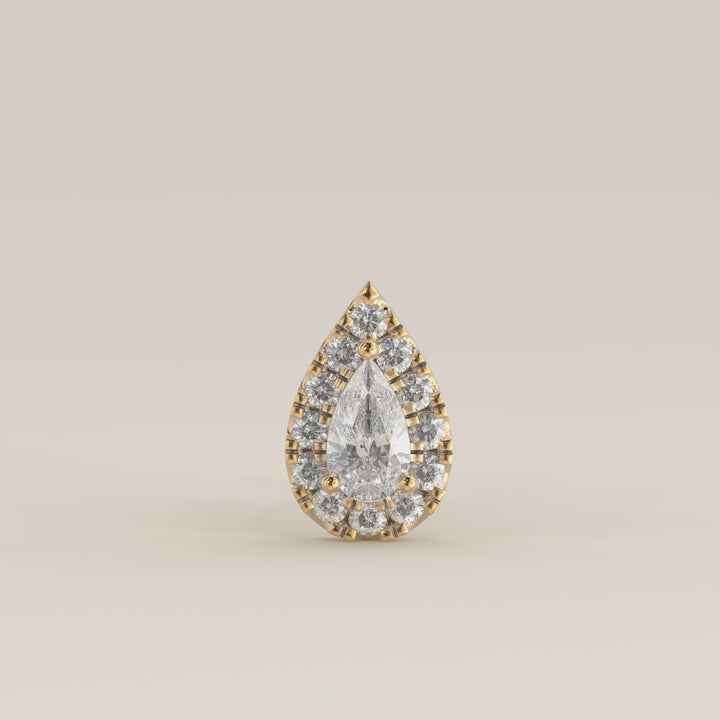 Halo Pear Lab Grown Diamond Piercing