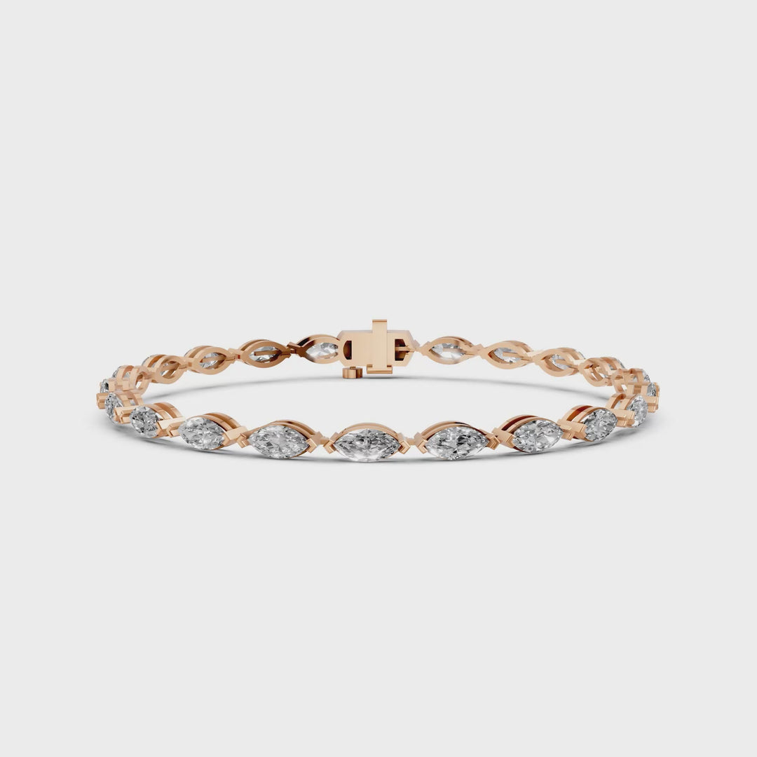 Marquise Diamanten Tennisarmband - 18K Witgoud - 6,68 ct
