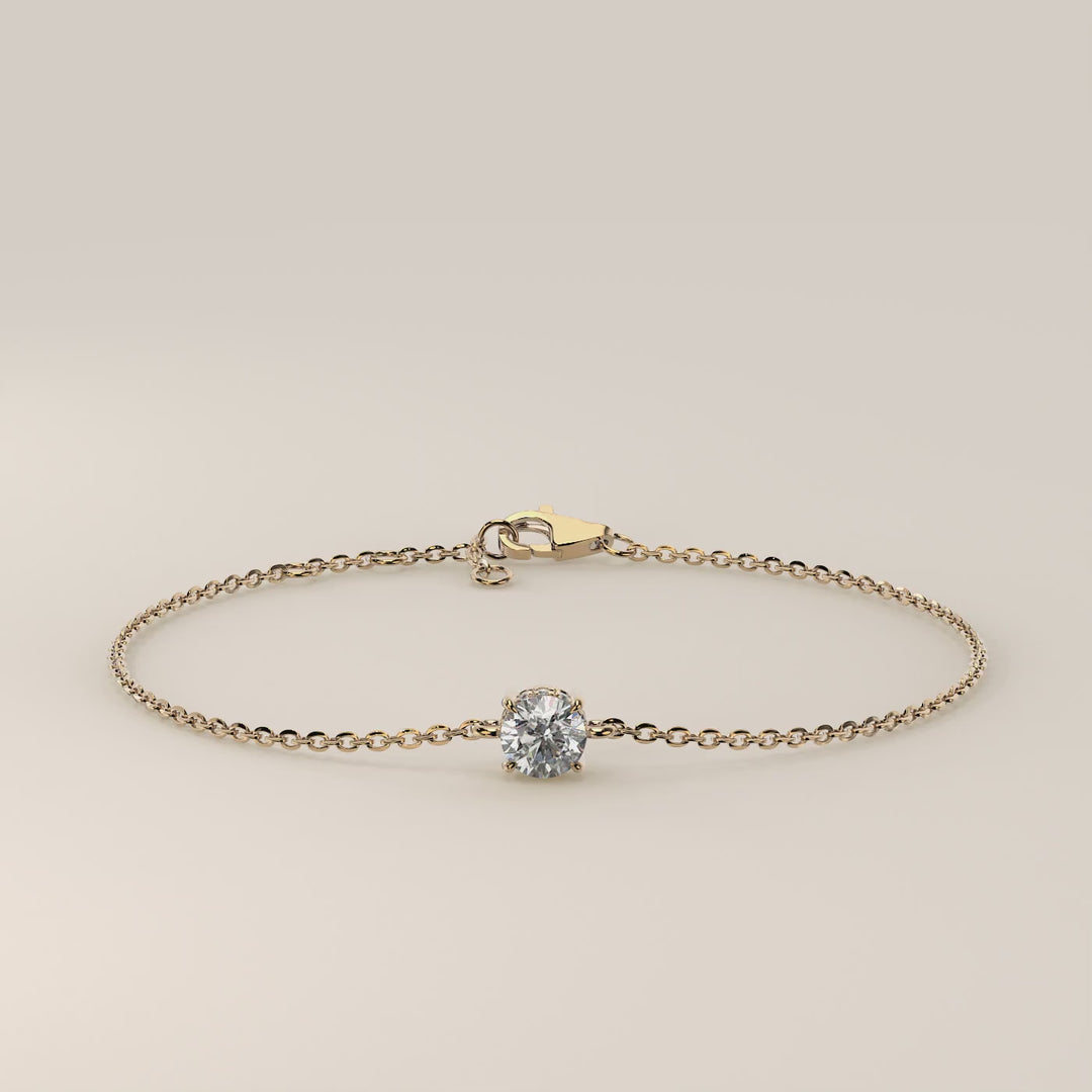 Gina - Round Lab Grown Diamond Chain Bracelet with Hidden Halo