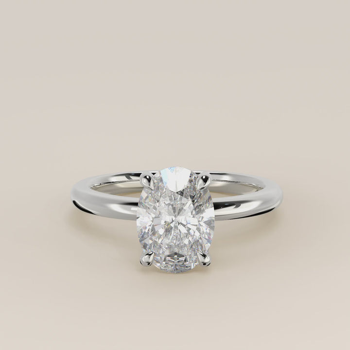 Verlovingsring ovaal lab grown diamant, witgoud