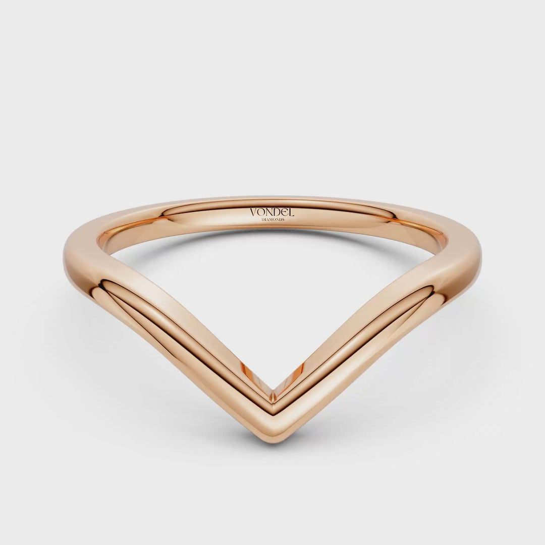 V-vormige gouden ring trouwring