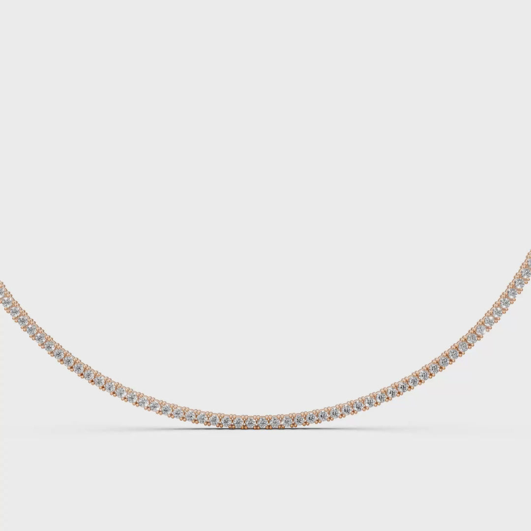 Diamanten Tennis Collier 42 cm - 18K Goud - 6,88 ct