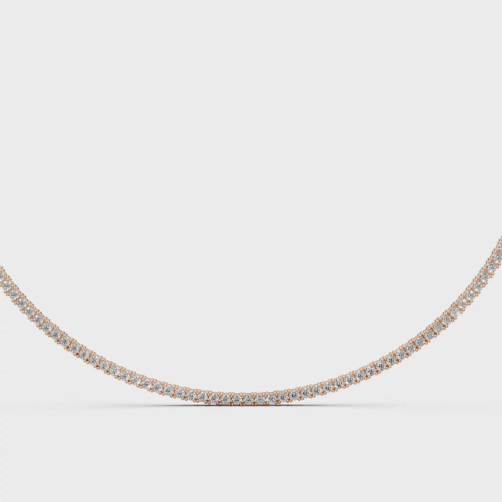 Diamanten Tennis Collier 42 cm - 18K Goud - 6,88 ct
