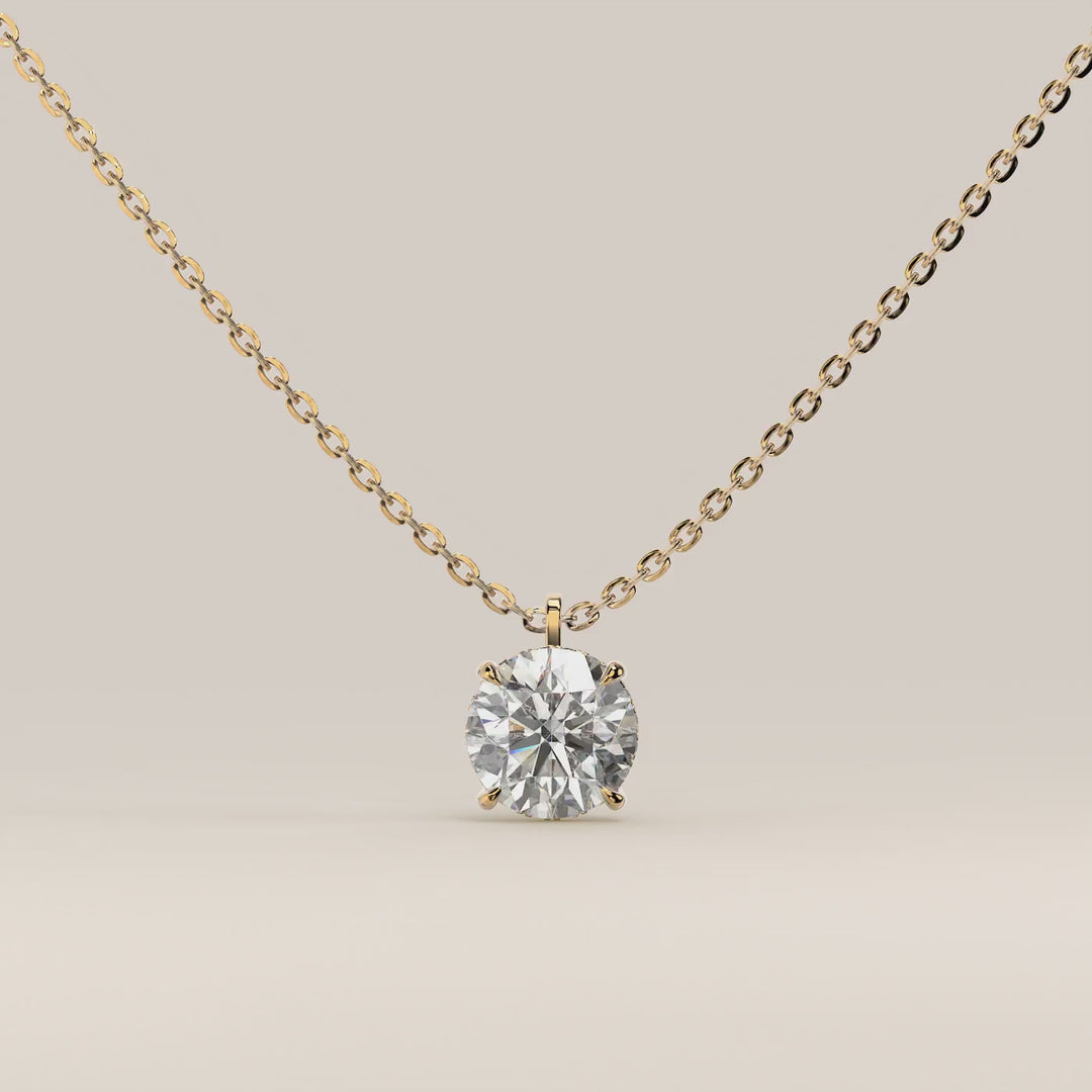 Lisa - Round Lab Grown Diamond Necklace with Hidden Halo