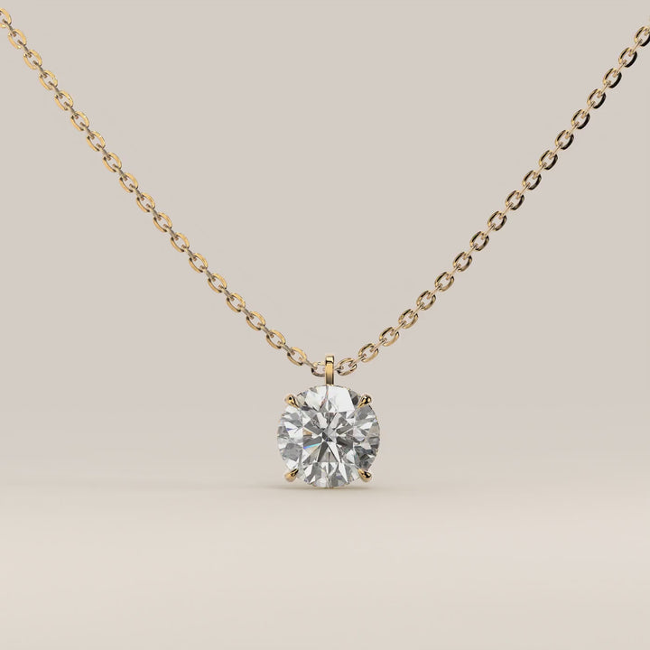Lisa - Round Lab Grown Diamond Necklace with Hidden Halo
