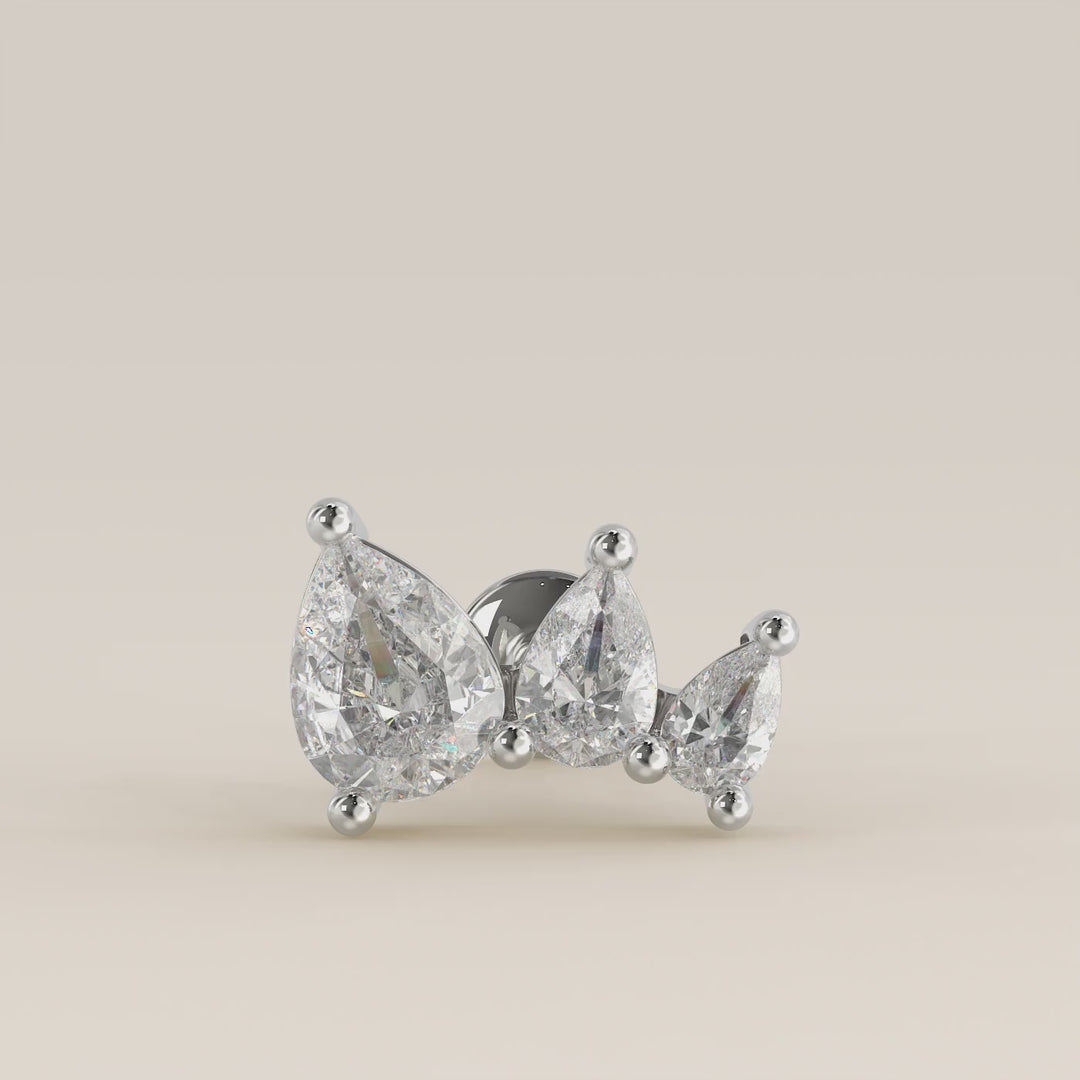 Radiance Graduated Trio Lab Grown Diamond Piercing