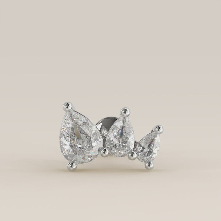 Radiance Graduated Trio Lab Grown Diamond Piercing