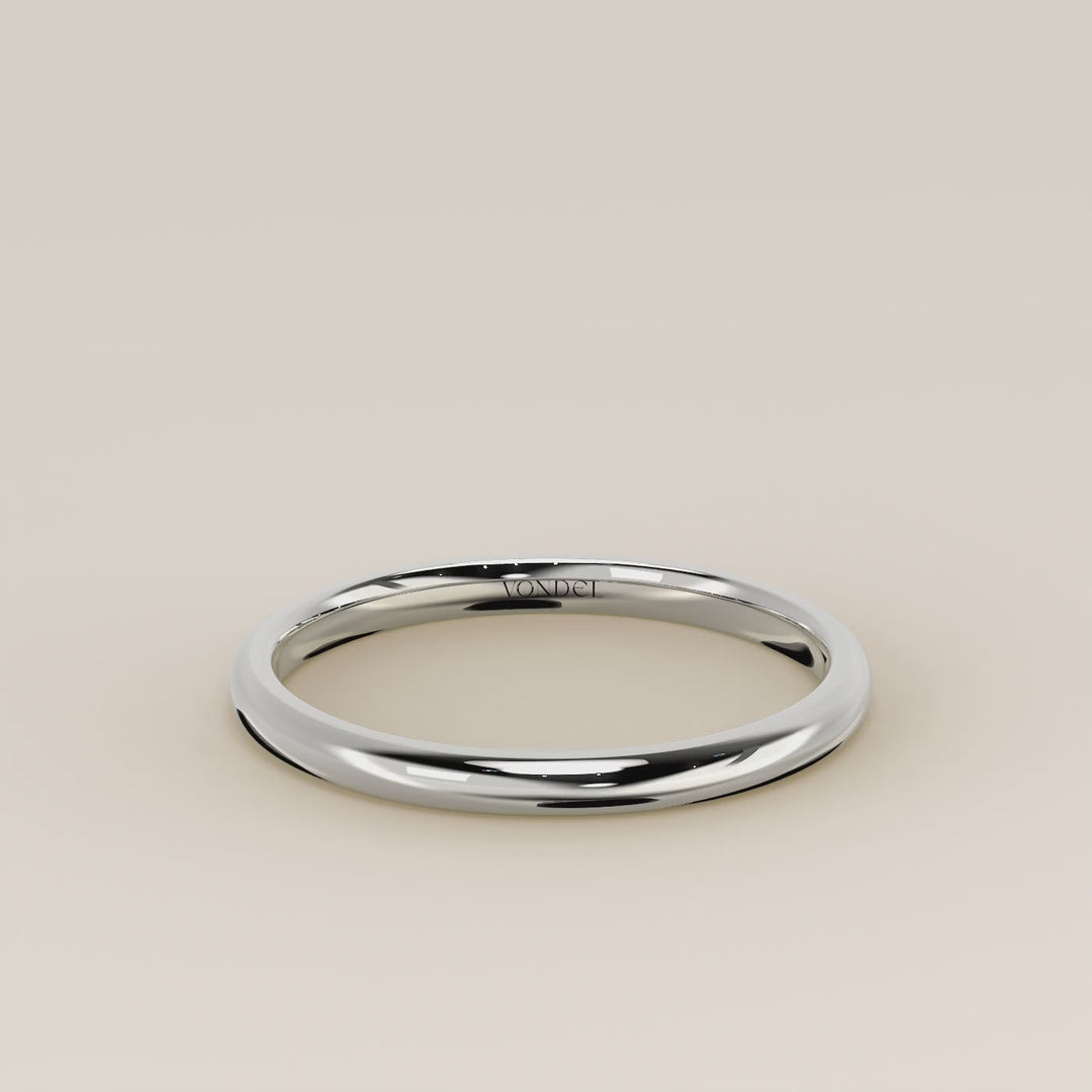 Trouwring plain band 2 mm, witgoud