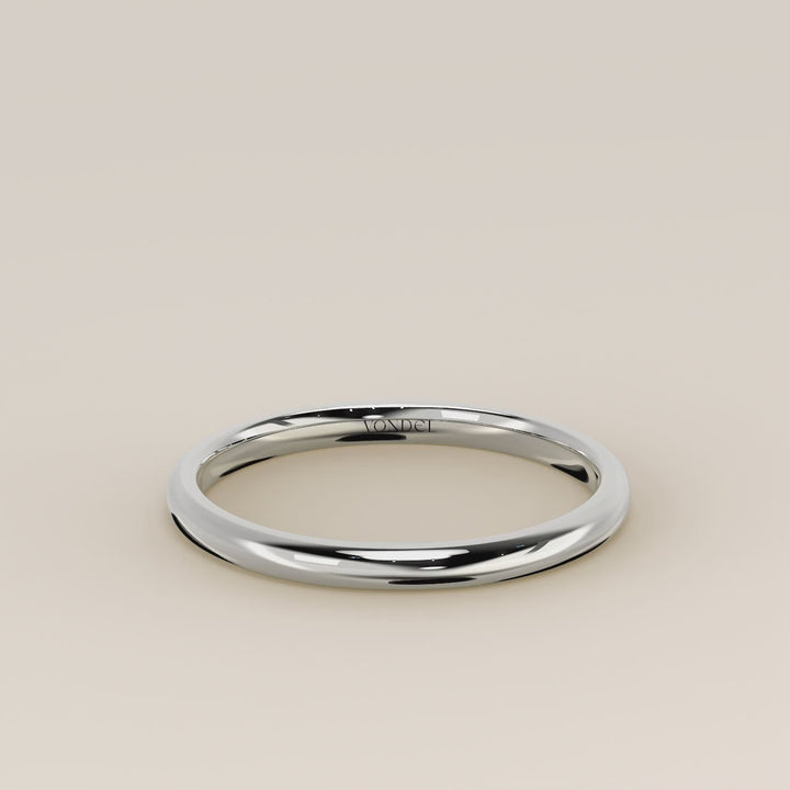 Trouwring plain band 2 mm, witgoud