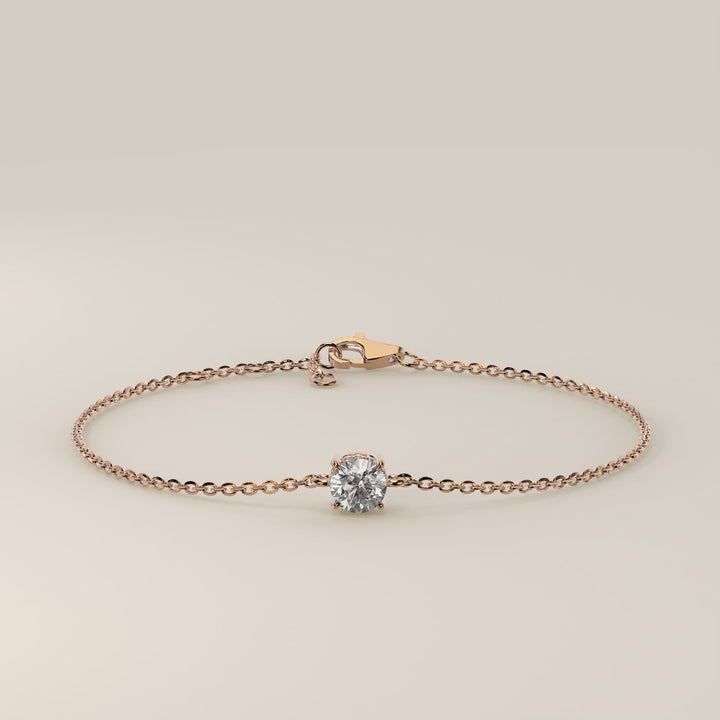 Gina - Round Lab Grown Diamond Chain Bracelet with Hidden Halo