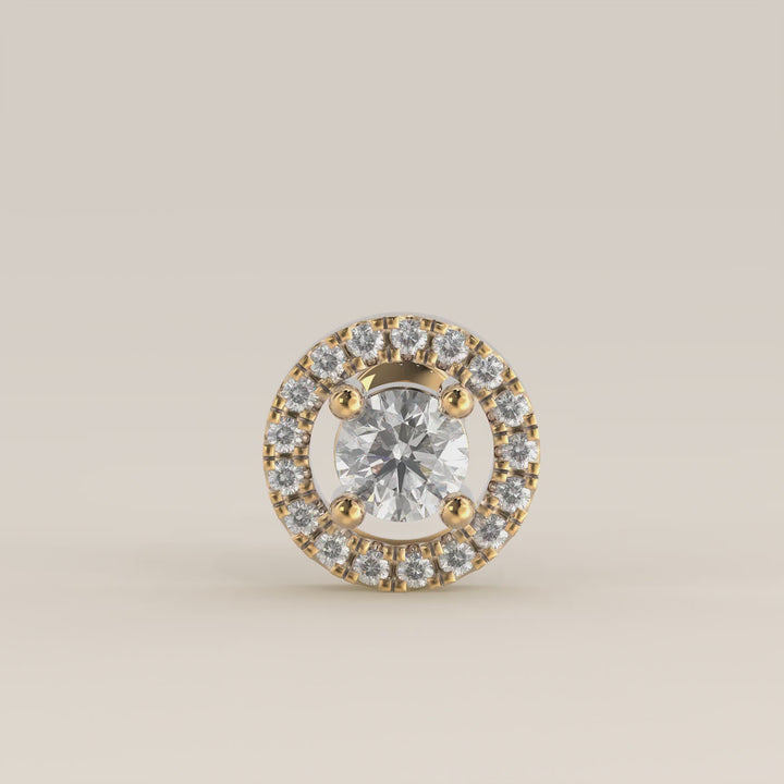 Aura Round Lab Grown Diamond Halo Piercing