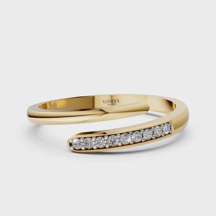Wrap around Ring met ronde briljanten - 18K Goud - 0,07 ct